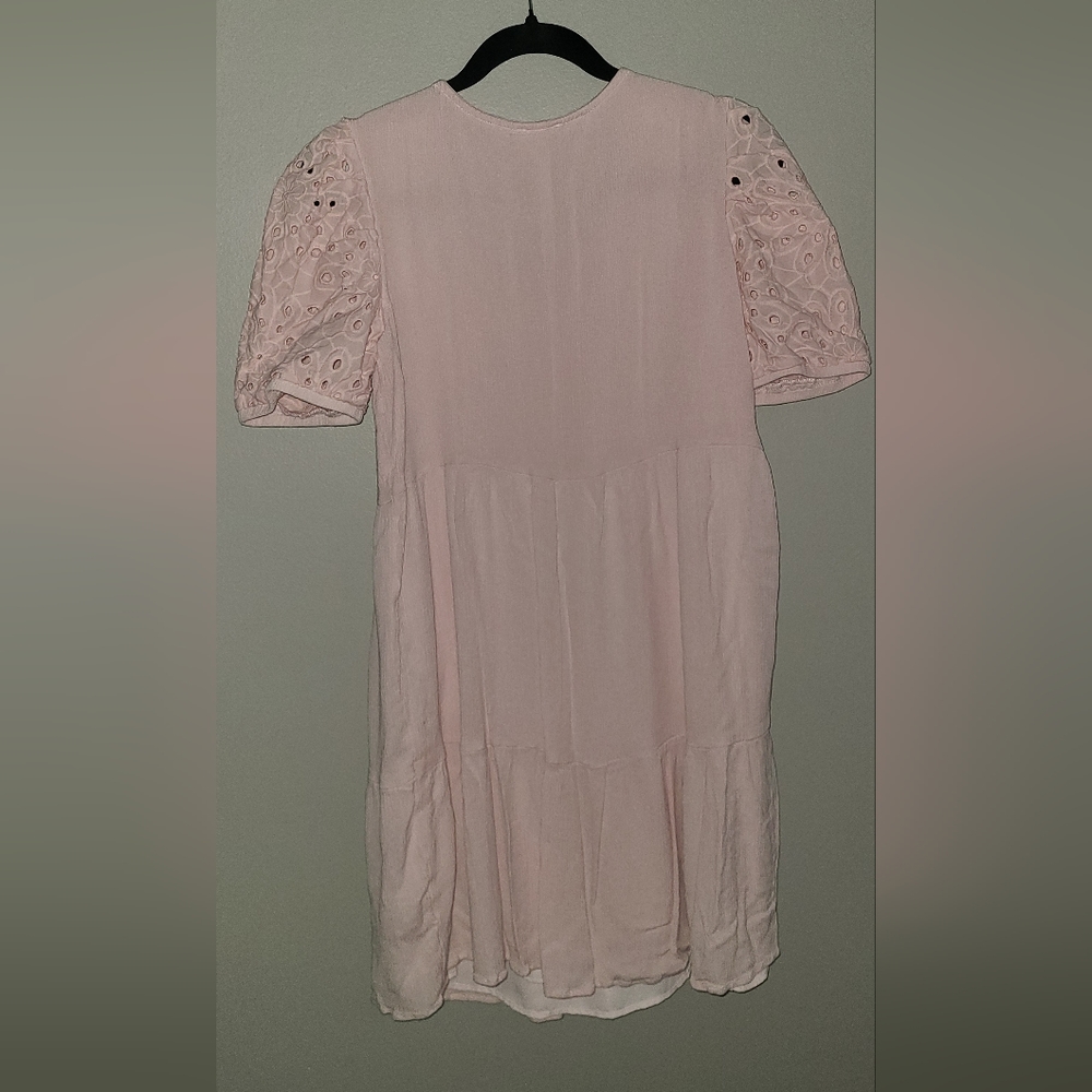 Ava James M dress with‎ eyelet sleeves lightweight midi babydoll - Picture 10 of 11